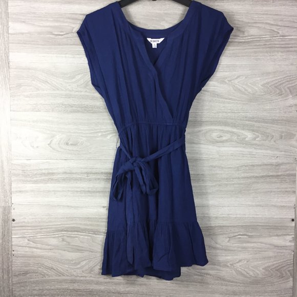 BB Dakota Navy Blue V Neck Mini Dress - Picture 2 of 6
